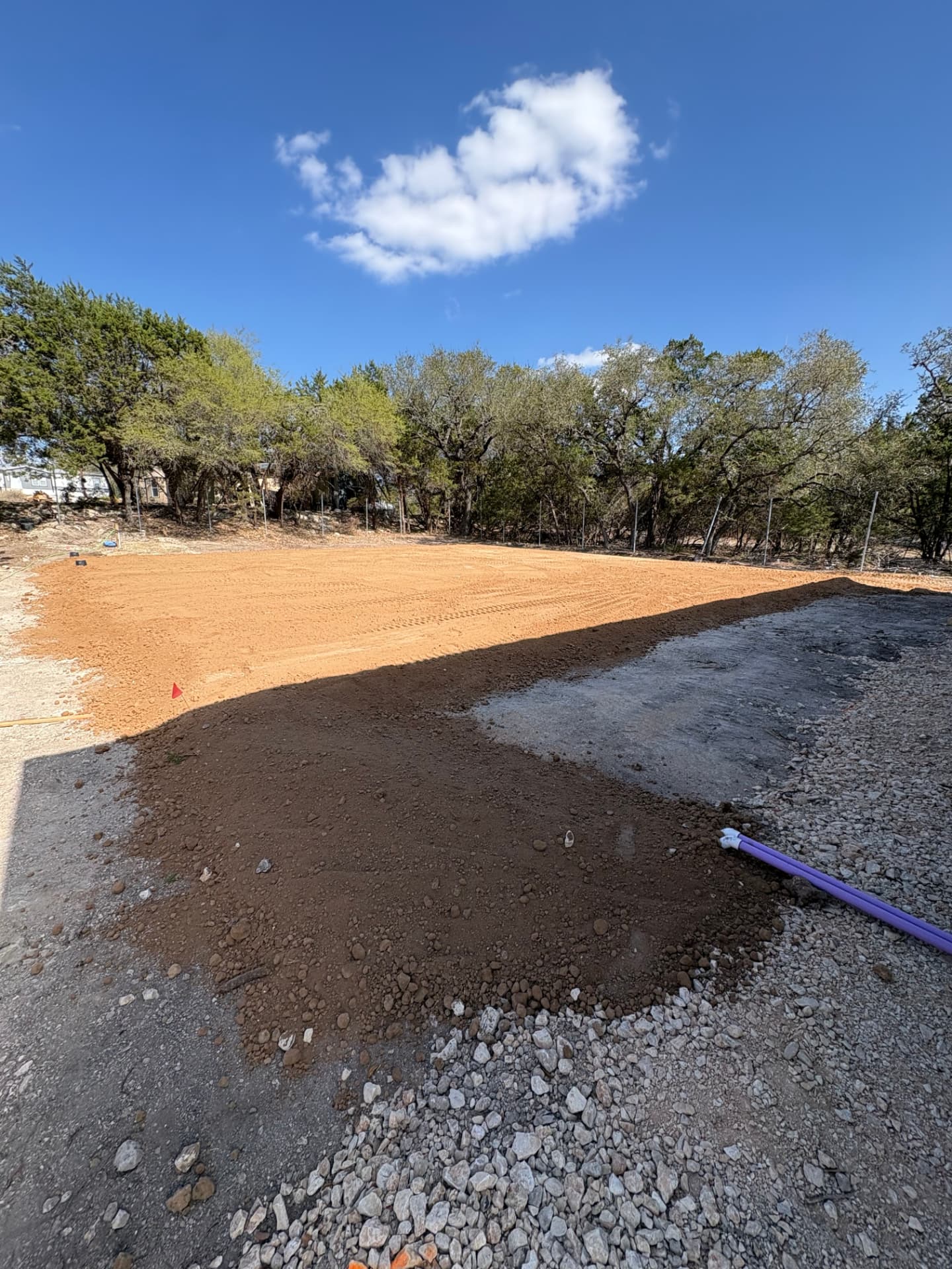 Finished graded dispersal field ready for final cover