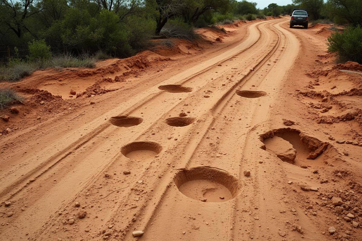Washed-Out Ranch Driveway — before